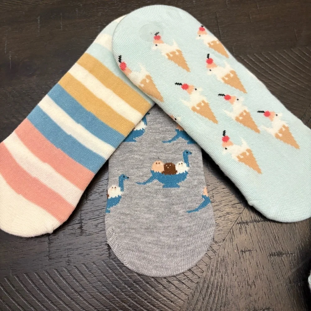 Hello Socks Liners with Heel Grips Women’s Size 4-10 Three Packs of Three Socks